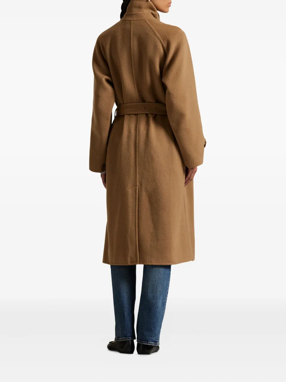 Polo Ralph Lauren Jas van wol-kasjmierblend met ceintuur Bruin