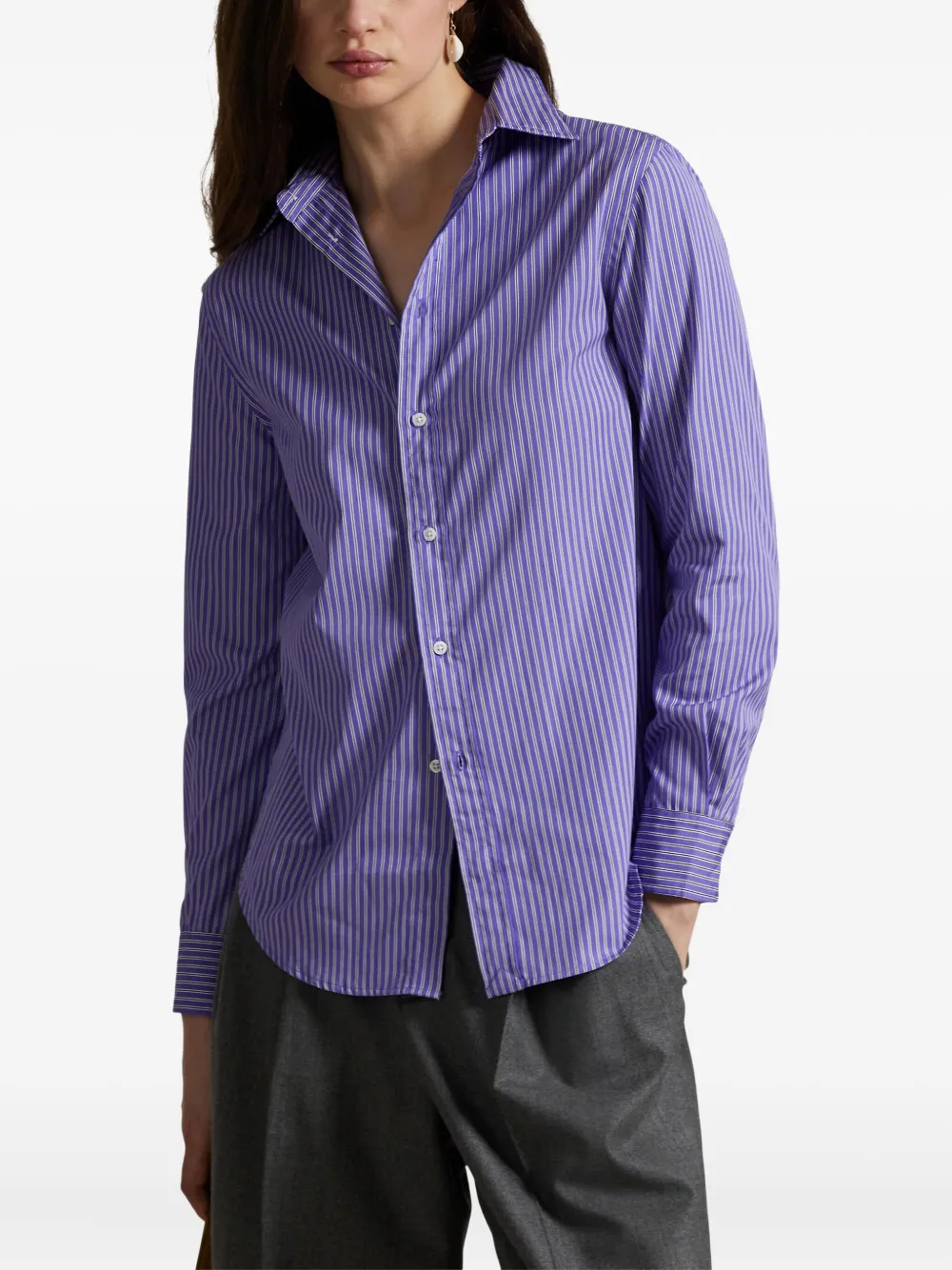 Polo Ralph Lauren Gestreept katoenen blouse Paars