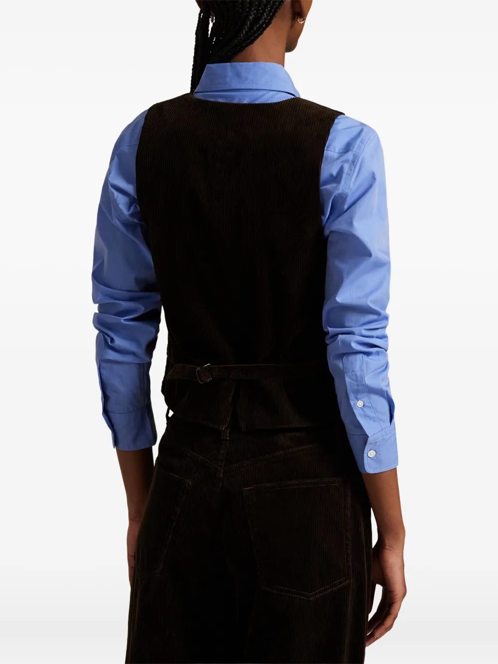 Polo Ralph Lauren Ribfluwelen button-up gilet Bruin