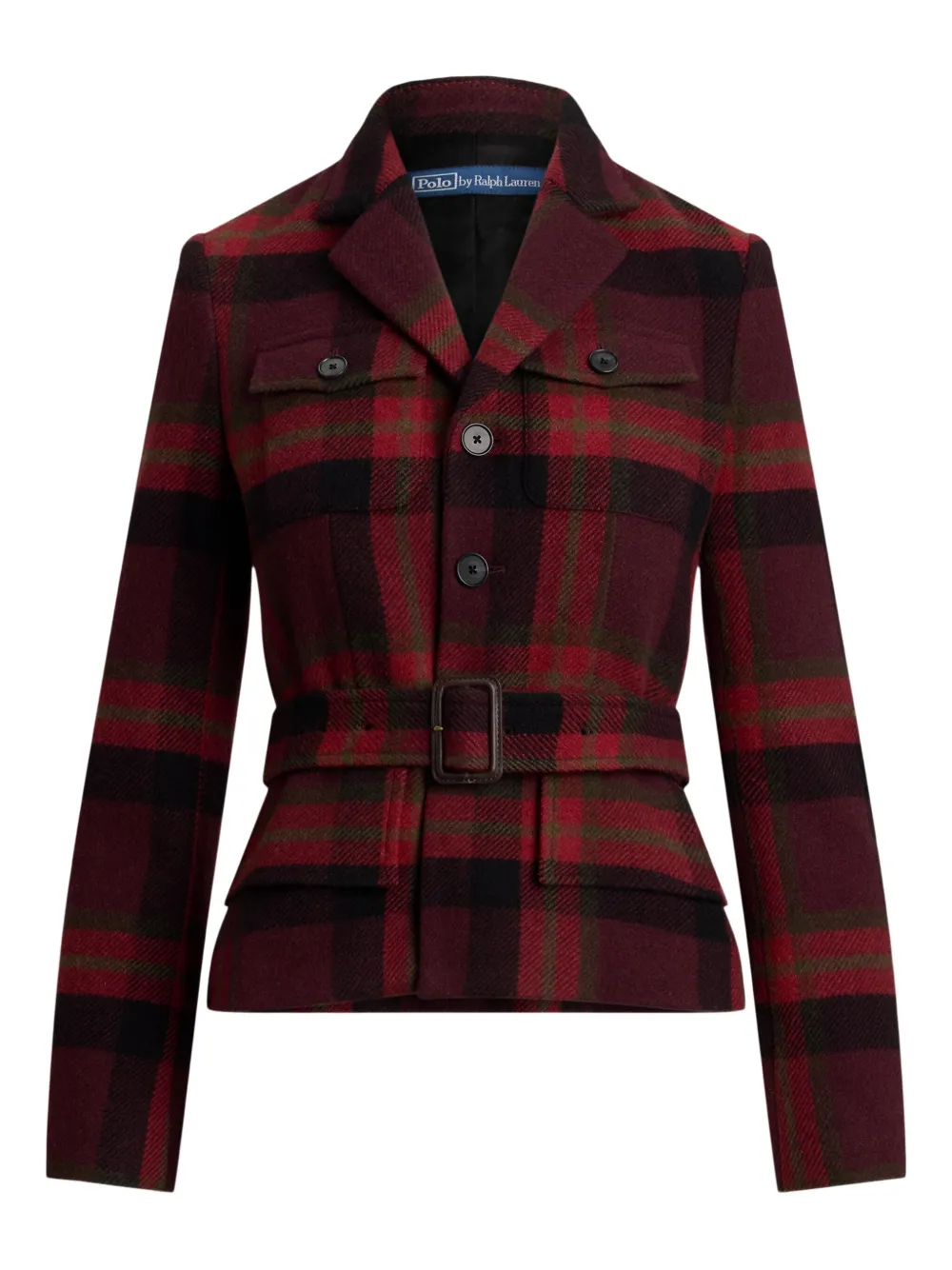 Polo Ralph Lauren belted plaid jacket | Red | Image 1