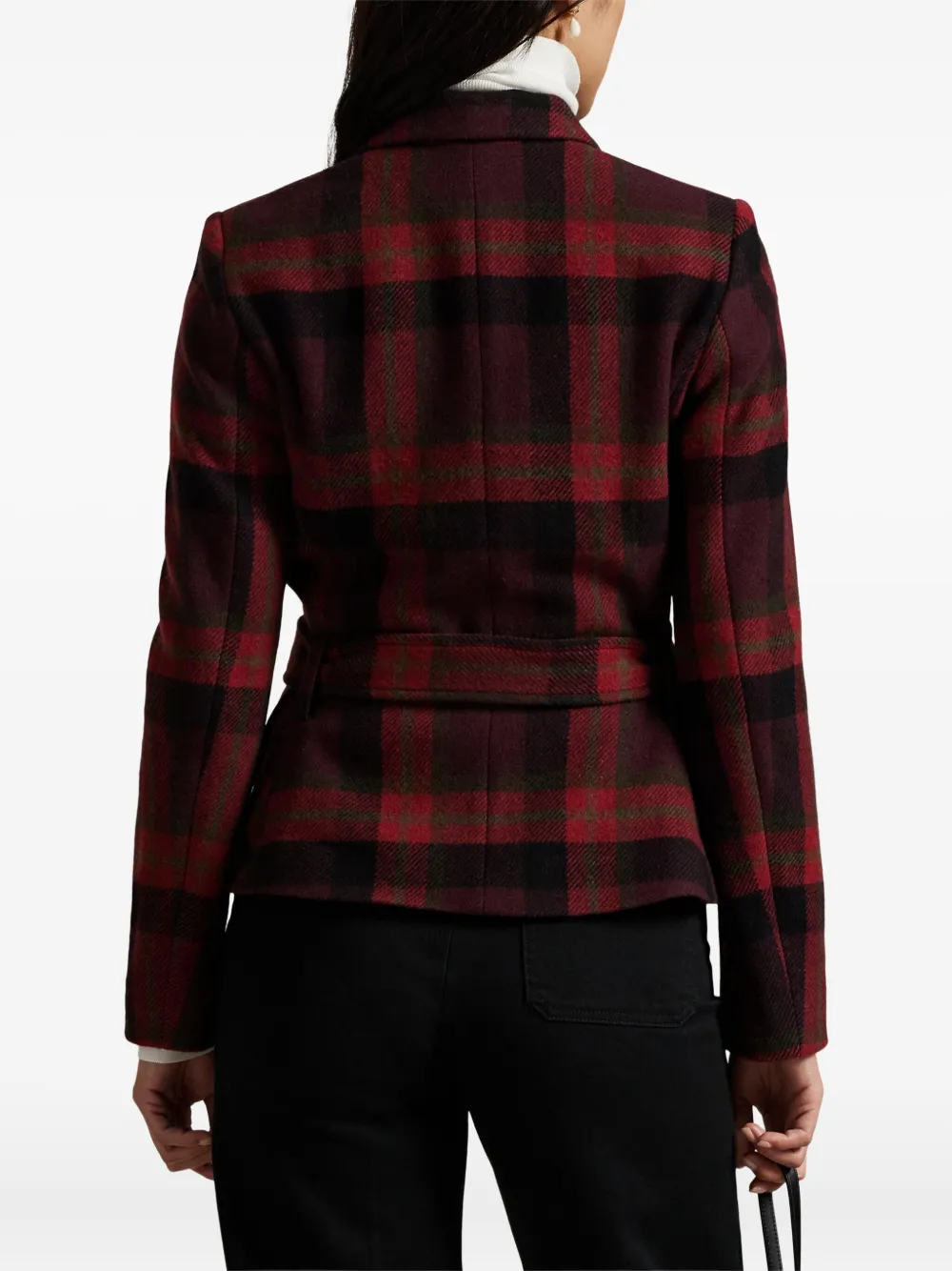 Polo Ralph Lauren Wool Blend Woven Blazer 1967 Red Multi Plaid In Red