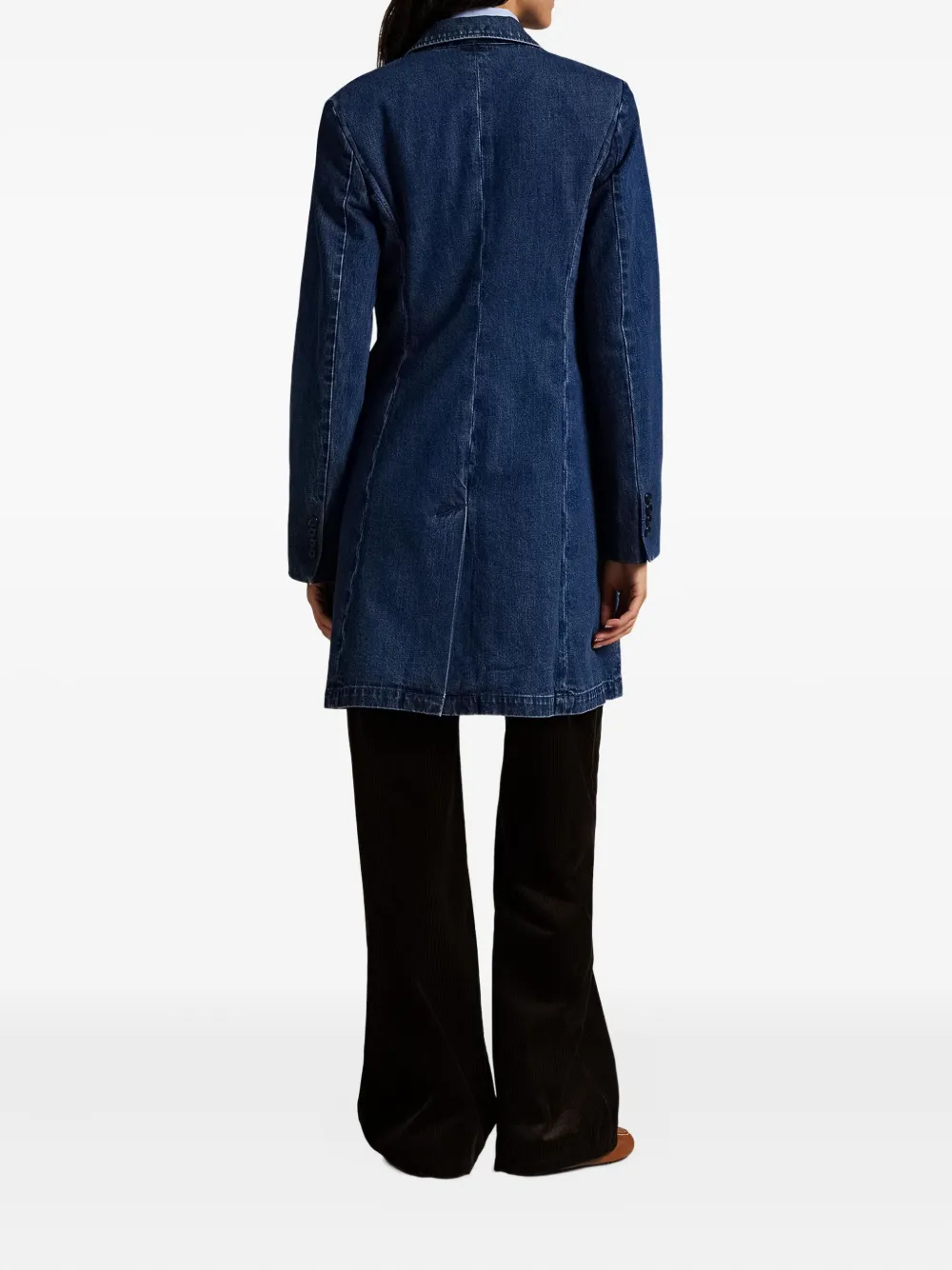 Polo Ralph Lauren Denim Double-breasted Coat In Blue