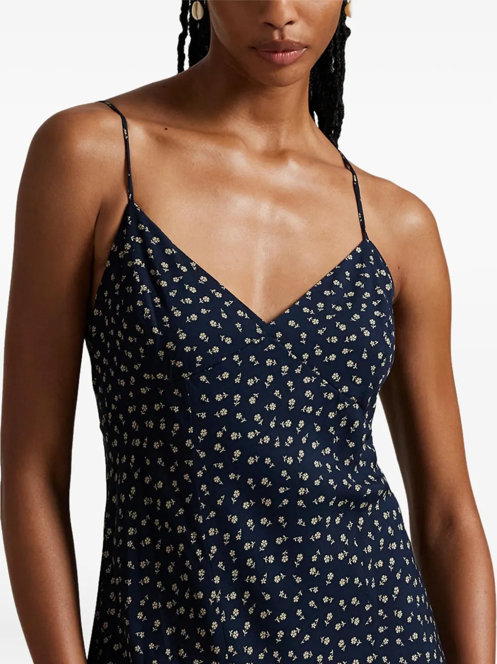 Polo Ralph Lauren Midi-jurk met bloemenprint Blauw