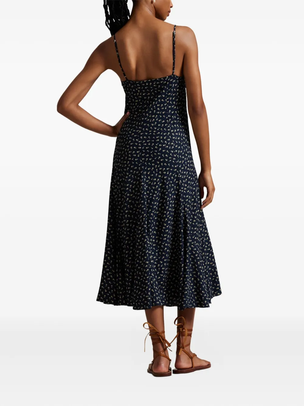 Polo Ralph Lauren Midi-jurk met bloemenprint Blauw