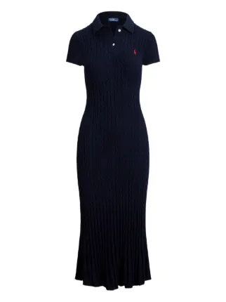 Polo Ralph Lauren ケーブルニット ポロワンピース | ブルー | FARFETCH JP