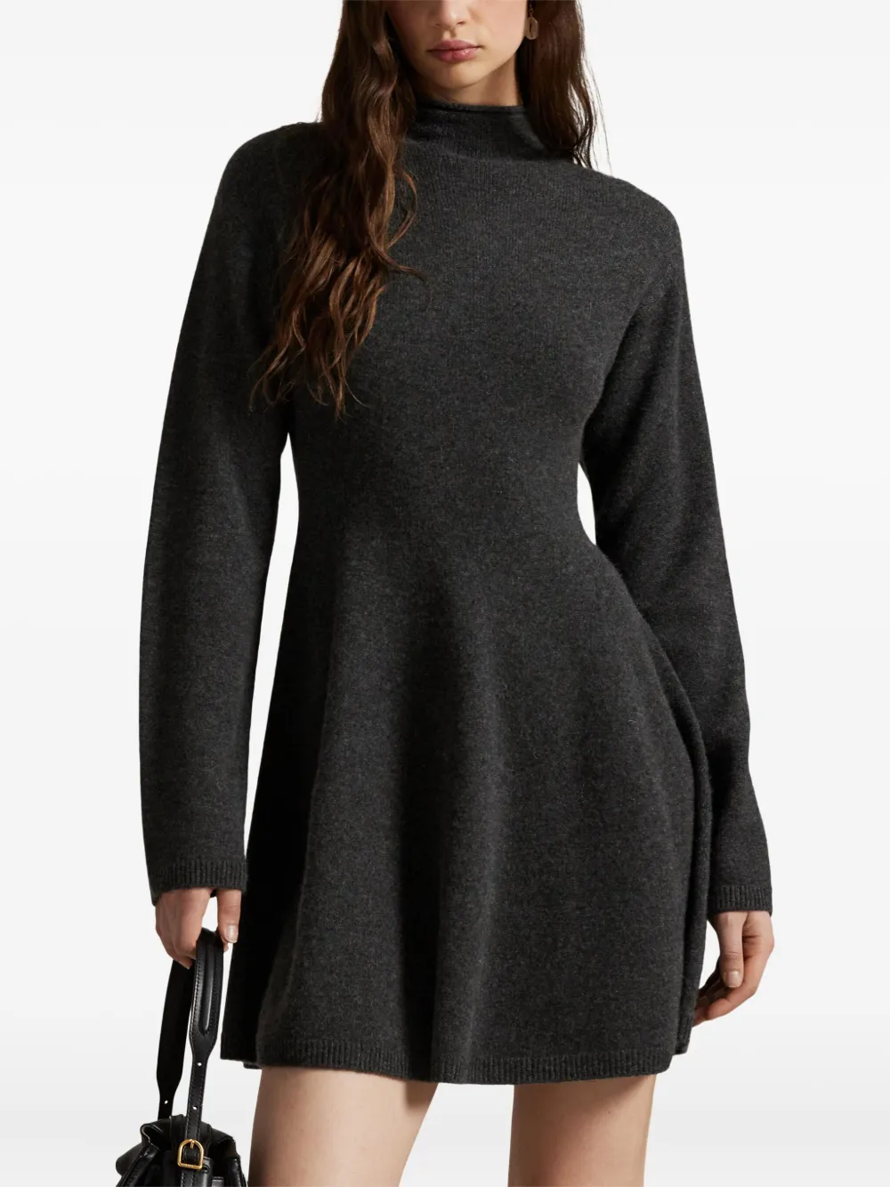 Polo Ralph Lauren High-neck Knitted Dress In Animal Print
