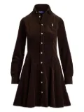 Polo Ralph Lauren button-up corduroy mini dress - Black