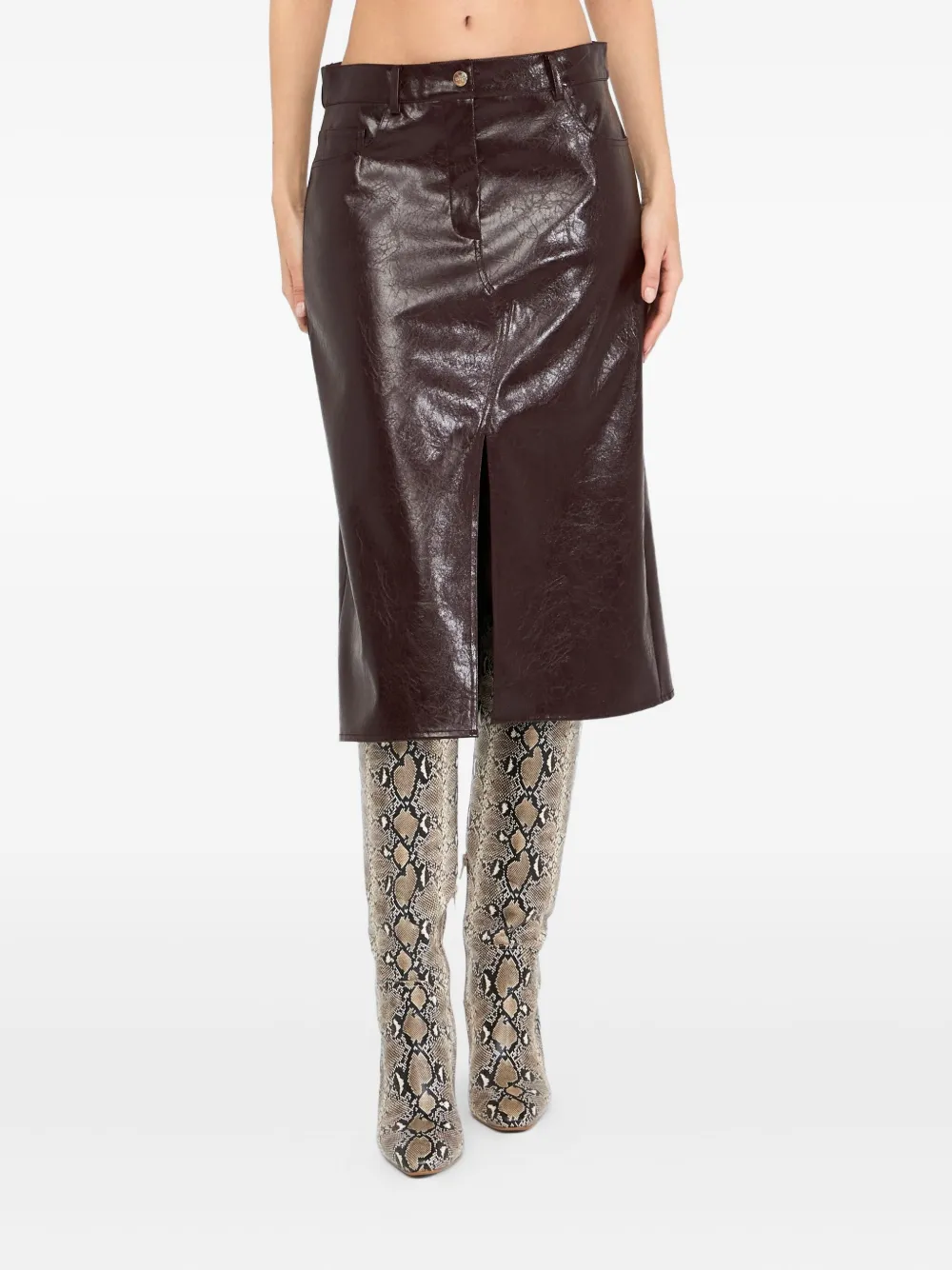 LIU JO five-pocket midi skirt Bruin