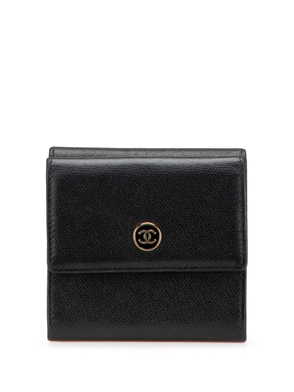 CHANEL Pre-Owned 2005-2006 Grained Calfskin CC Button Flap Wallet small wallets | Black | Image 1