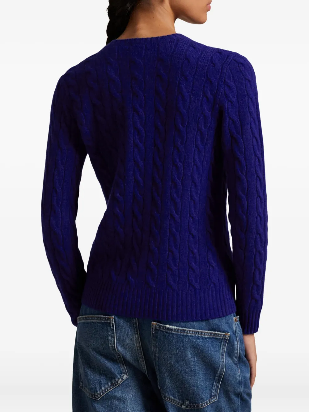 Polo Ralph Lauren Cable-knit Wool Pullover In Blue