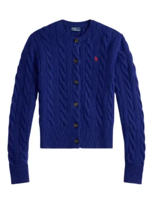 POLO 青 ケーブル編み カーディガン Polo Ralph Lauren ケーブルニット カーディガン | ブルー | FARFETCH JP