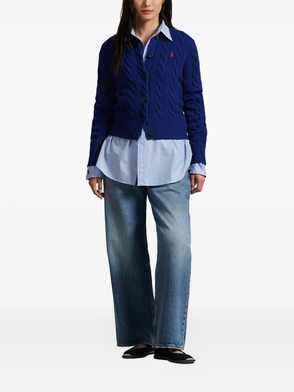 Polo Ralph Lauren Cable-knit Cardigan In Blue