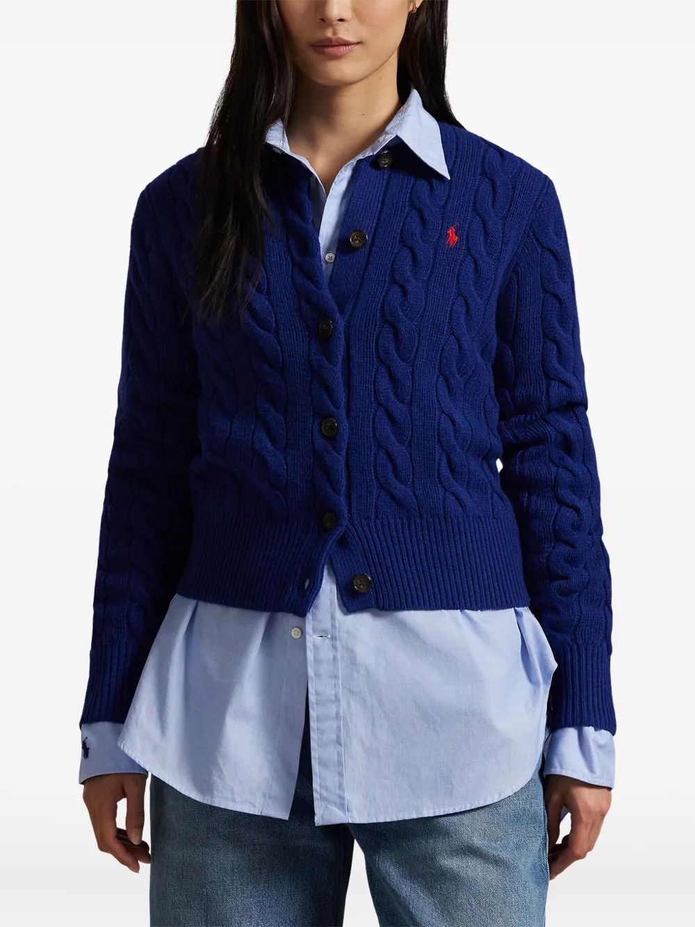 Polo Ralph Lauren Cable-knit Cardigan In Blue