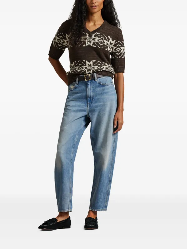 Polo Ralph Lauren Fairisle-pattern V-neck Sweater | Brown