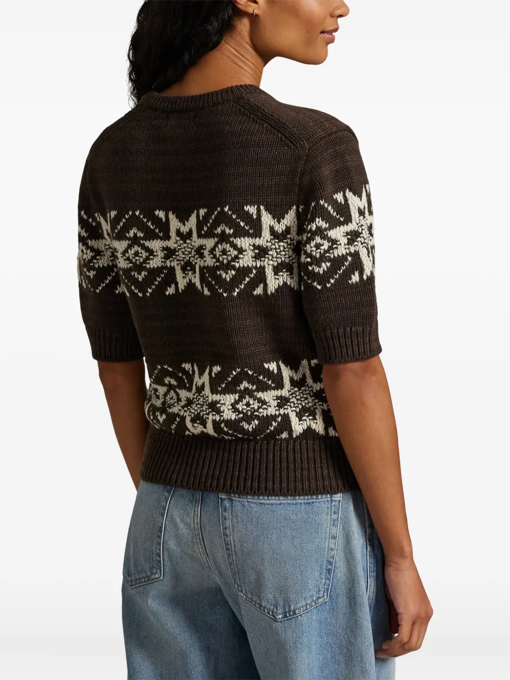 Polo Ralph Lauren Fairisle-pattern V-neck Sweater In Multi