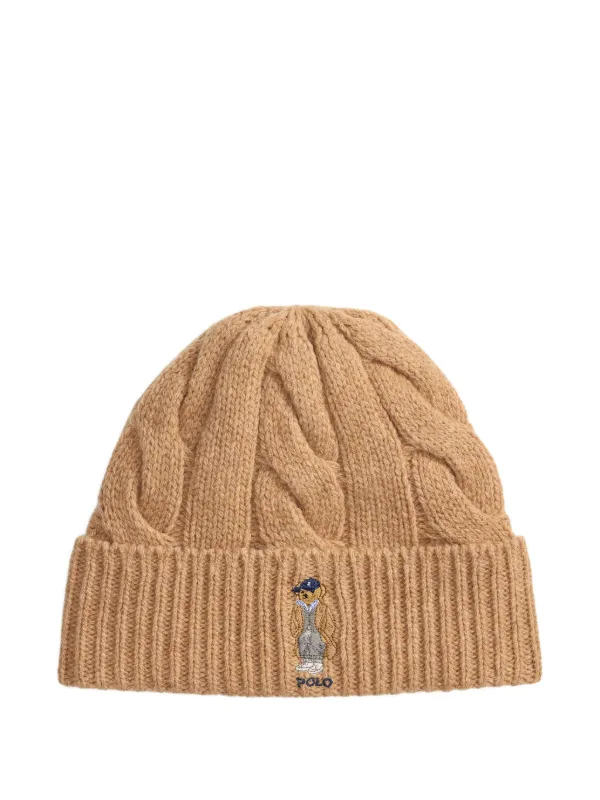 POLO RALPH LAUREN★ポロ ベア ケーブル編み ニット帽 ビーニー Polo Ralph Lauren ポロベア ケーブルニットビーニー | FARFETCH JP