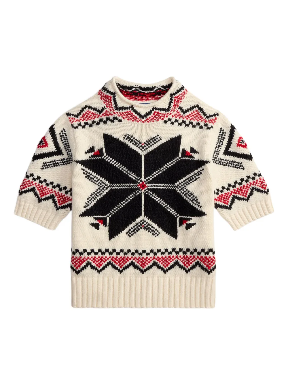 Polo Ralph Lauren モックネック ショートスリーブセーター - ホワイト Polo Ralph Lauren モックネック ショートスリーブセーター - ホワイト