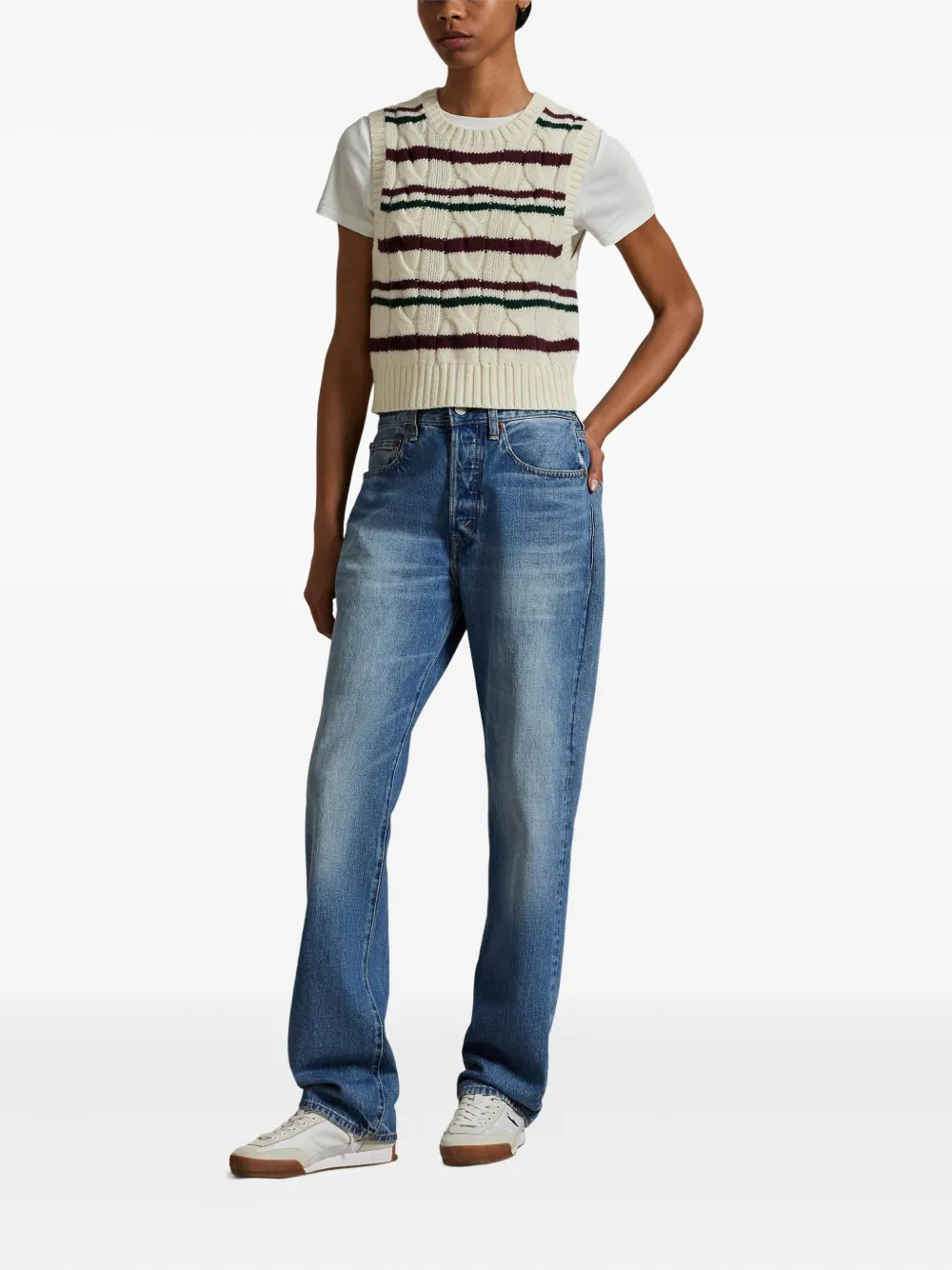 Polo Ralph Lauren cable-knit striped vest | Vests & Tank Tops | Image 2