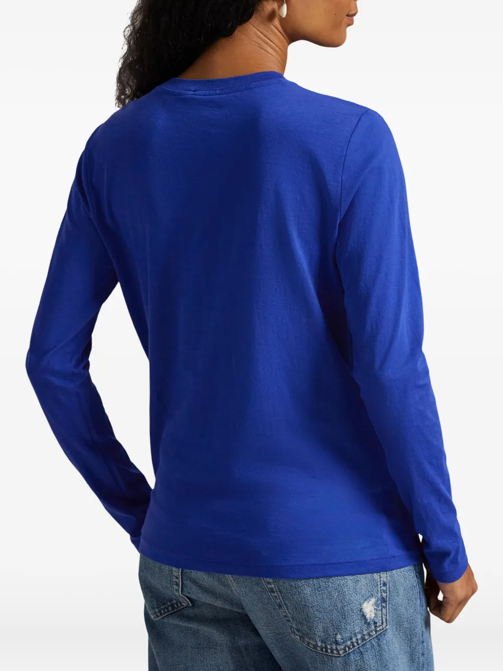 Polo Ralph Lauren T-shirt met lange mouwen en geborduurd logo Blauw