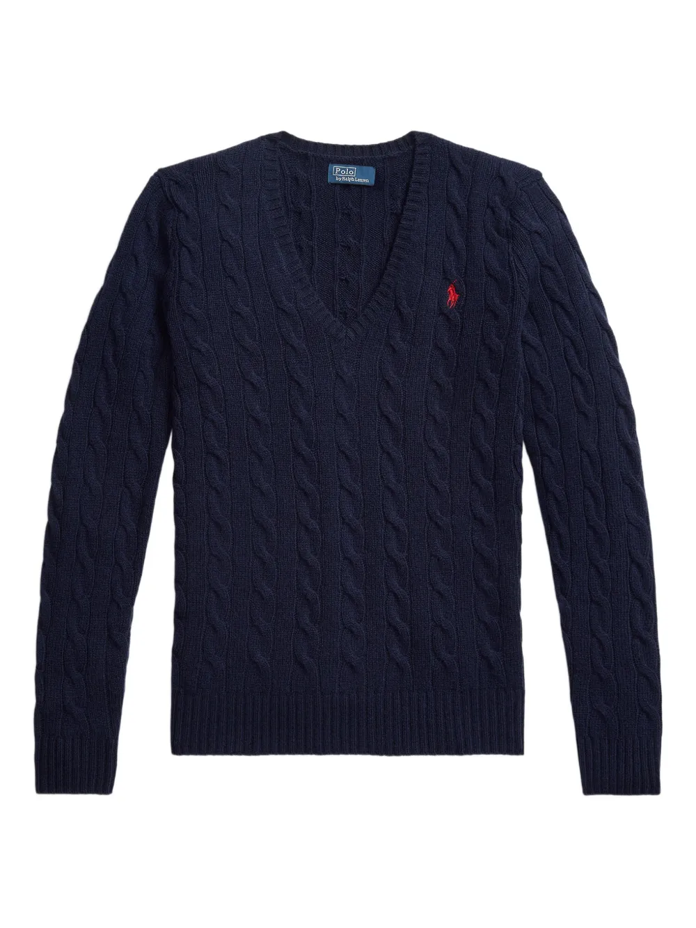 Polo Ralph Lauren cable-knit V-neck sweater - ブルー Polo Ralph Lauren cable-knit V-neck sweater - ブルー
