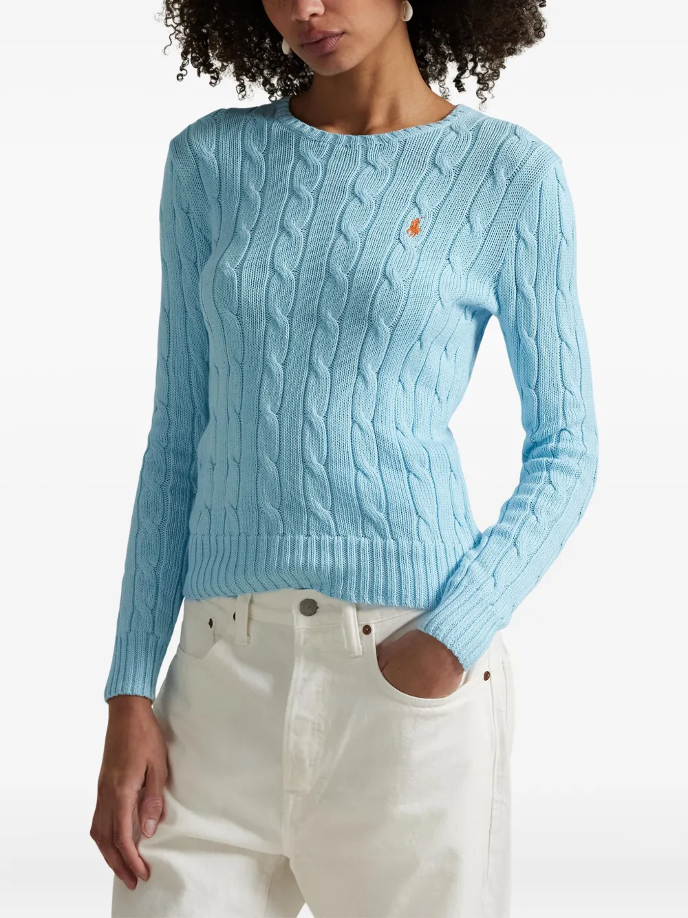 Polo Ralph Lauren Kabelgebreide katoenen trui Blauw