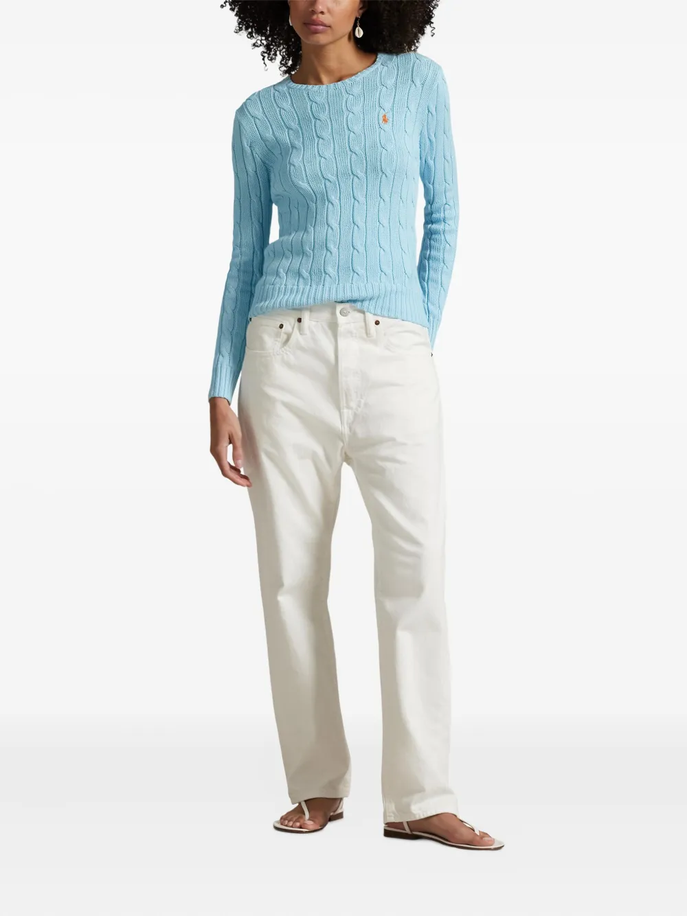 Polo Ralph Lauren Kabelgebreide katoenen trui Blauw