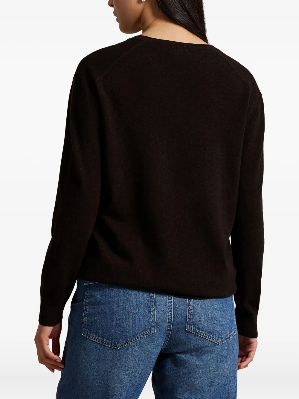 Polo Ralph Lauren V-neck Cashmere Pullover In Brown