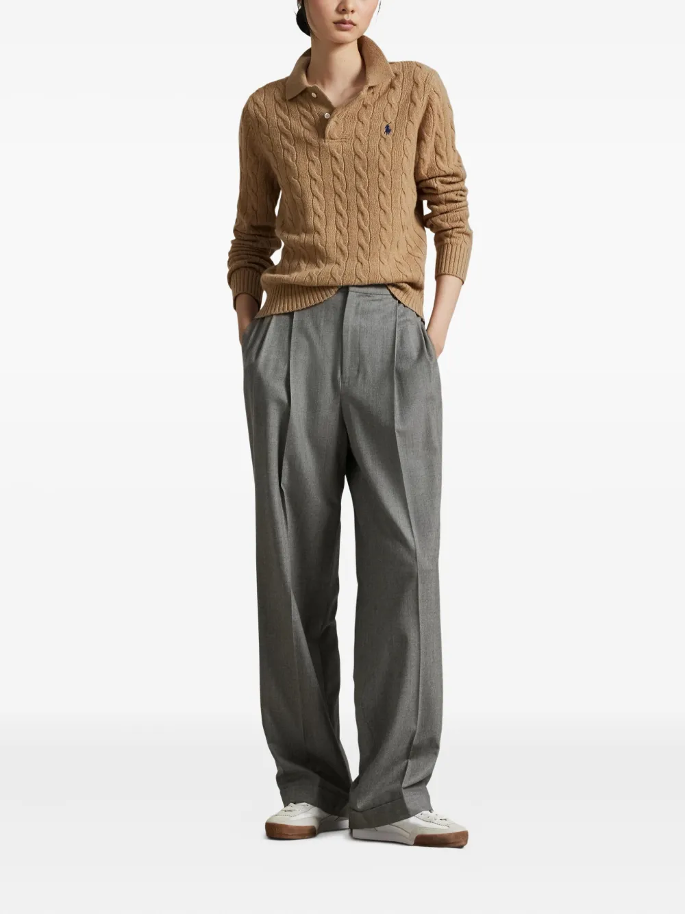Polo Ralph Lauren cable-knit polo sweater | Polo Tops | Image 2