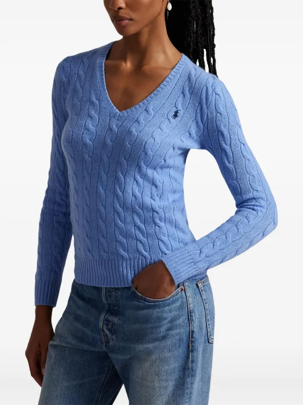 【新品】POLO RALPH LAUREN ケーブルニットセーター ライトブルー Polo Ralph Lauren ケーブルニット セーター | ブルー | FARFETCH JP