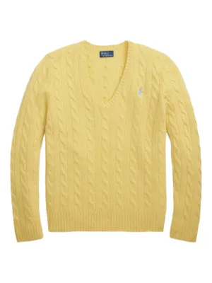 Polo Ralph Lauren イエロー ケーブルニットセーター Polo Ralph Lauren ケーブルニット Vネックセーター | イエロー