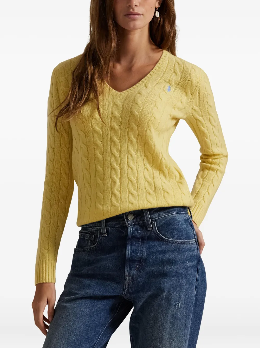 Polo Ralph Lauren Kabelgebreide sweater Geel