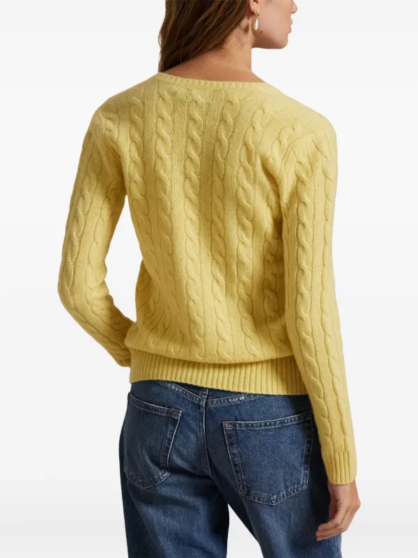新品　未使用　　Polo Ralph Lauren イエロー ケーブルニット L ポロ ラルフ ローレン POLO RALPH LAUREN ケーブルニット コットン