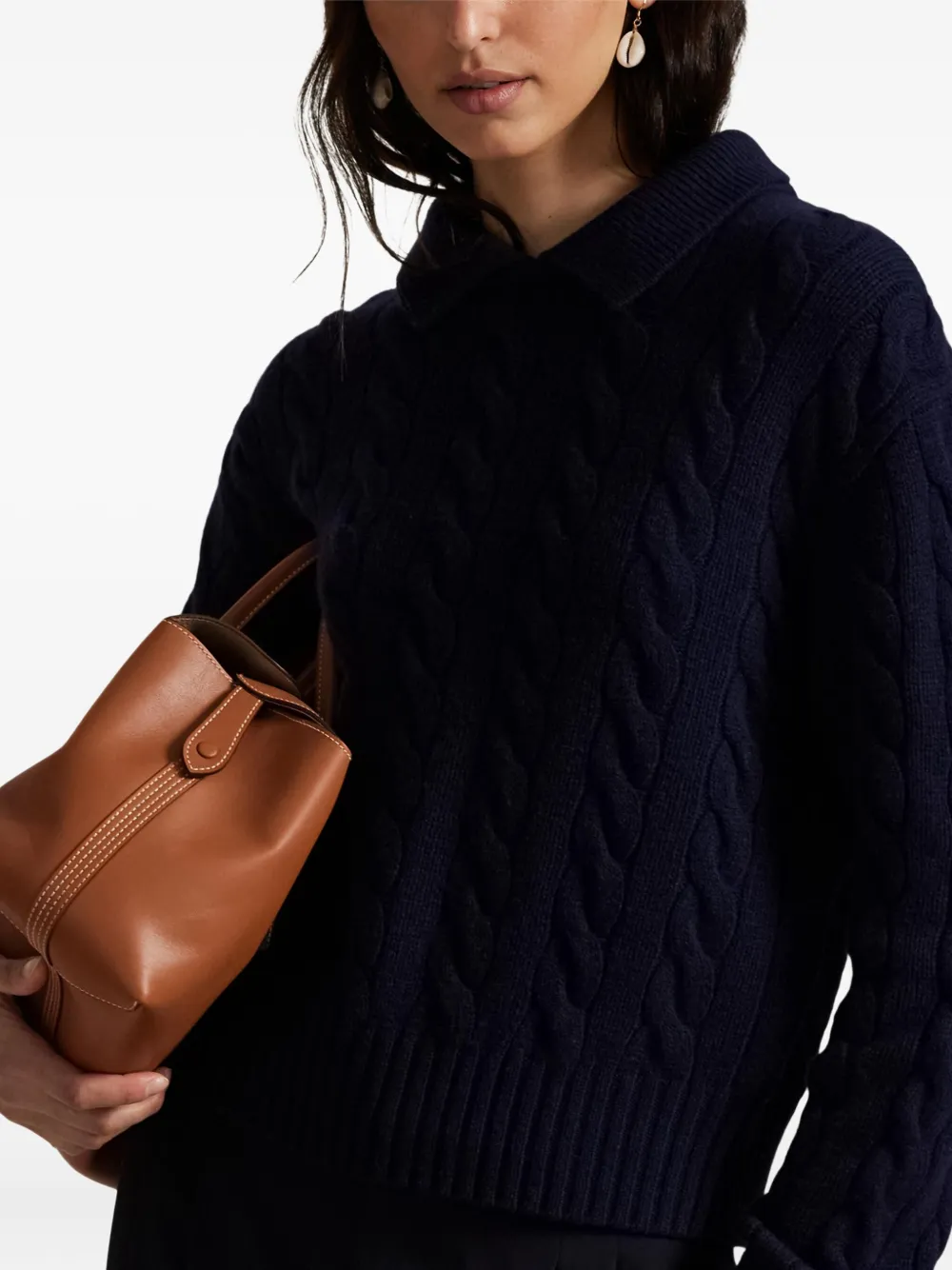 Polo Ralph Lauren Kabelgebreide polotrui Blauw