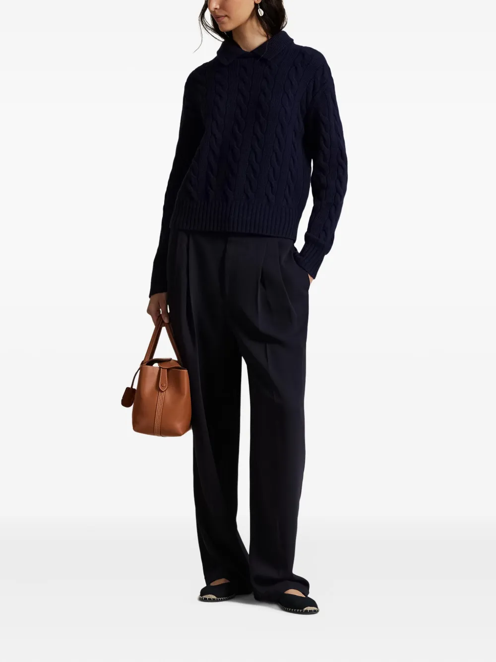 Polo Ralph Lauren cable-knit polo sweater | Knitted Sweaters | Image 2