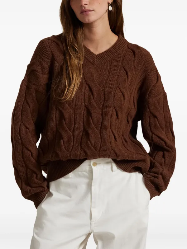 Ralph Lauren ブラウンケーブルニットセーターS Polo Ralph Lauren ケーブルニット セーター | ブラウン | FARFETCH JP