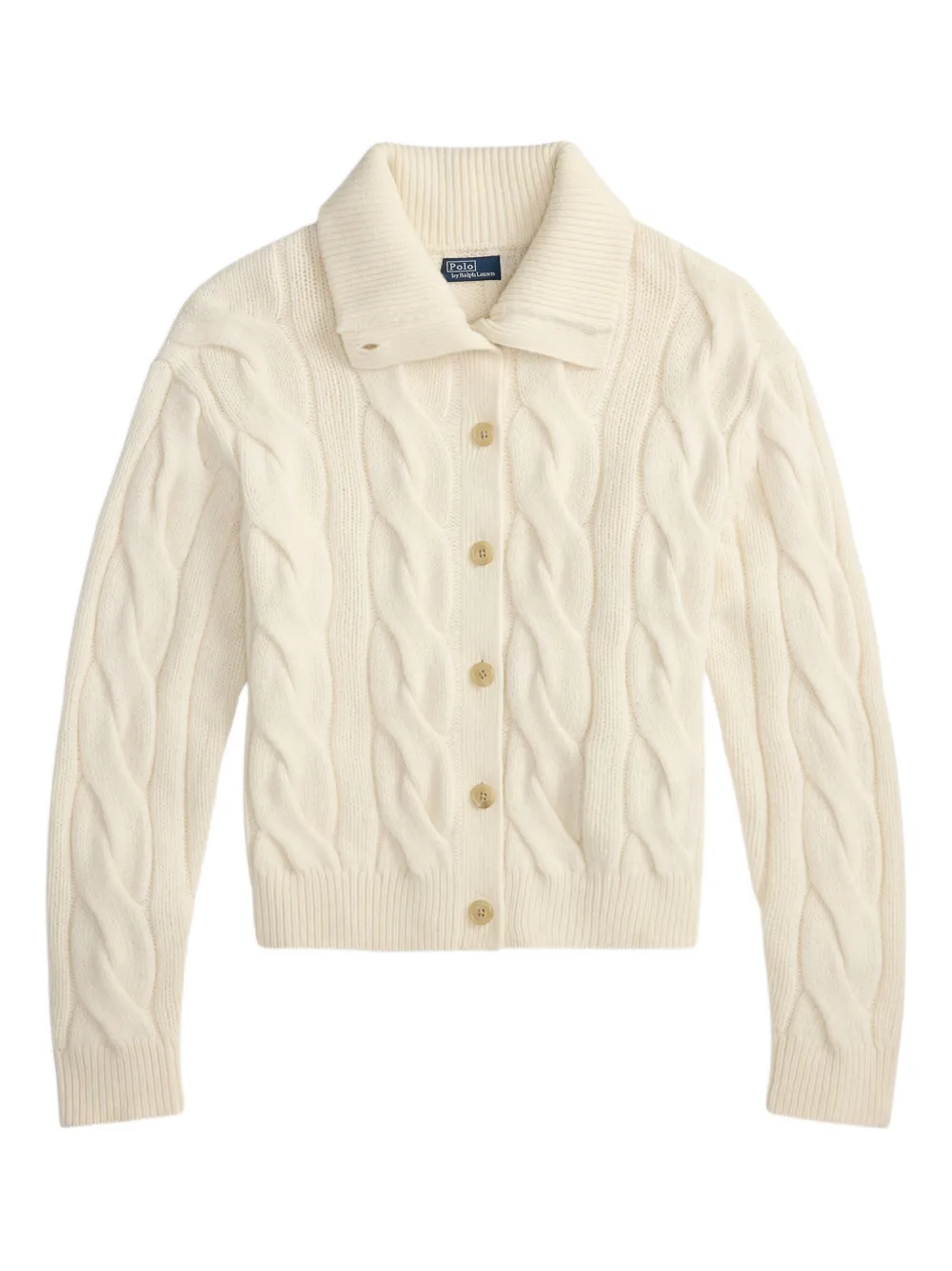 Polo Ralph Lauren cable-knit mock-neck cardigan | Neutrals | Image 1