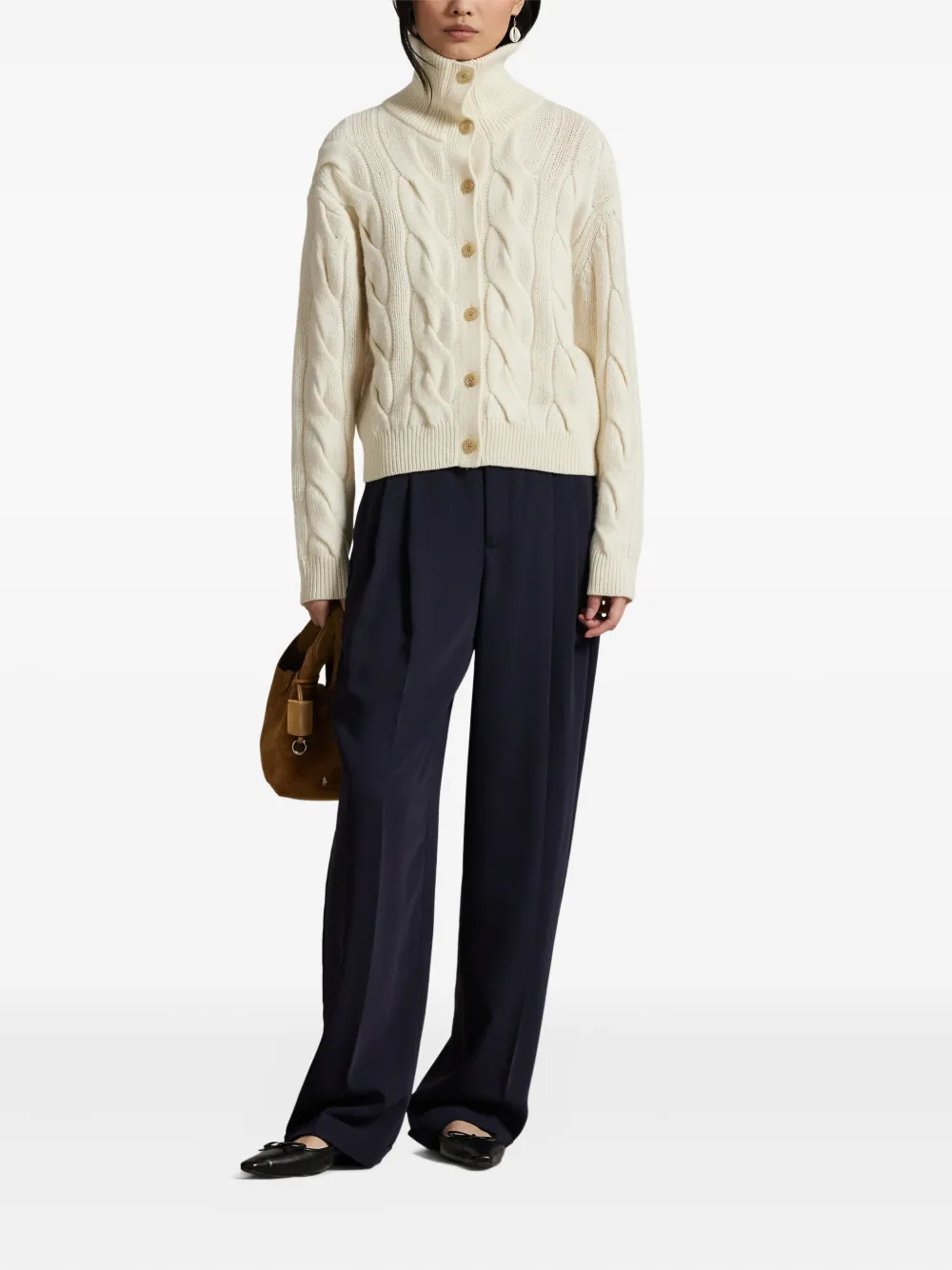 Polo Ralph Lauren cable-knit mock-neck cardigan | Cardigans | Image 2