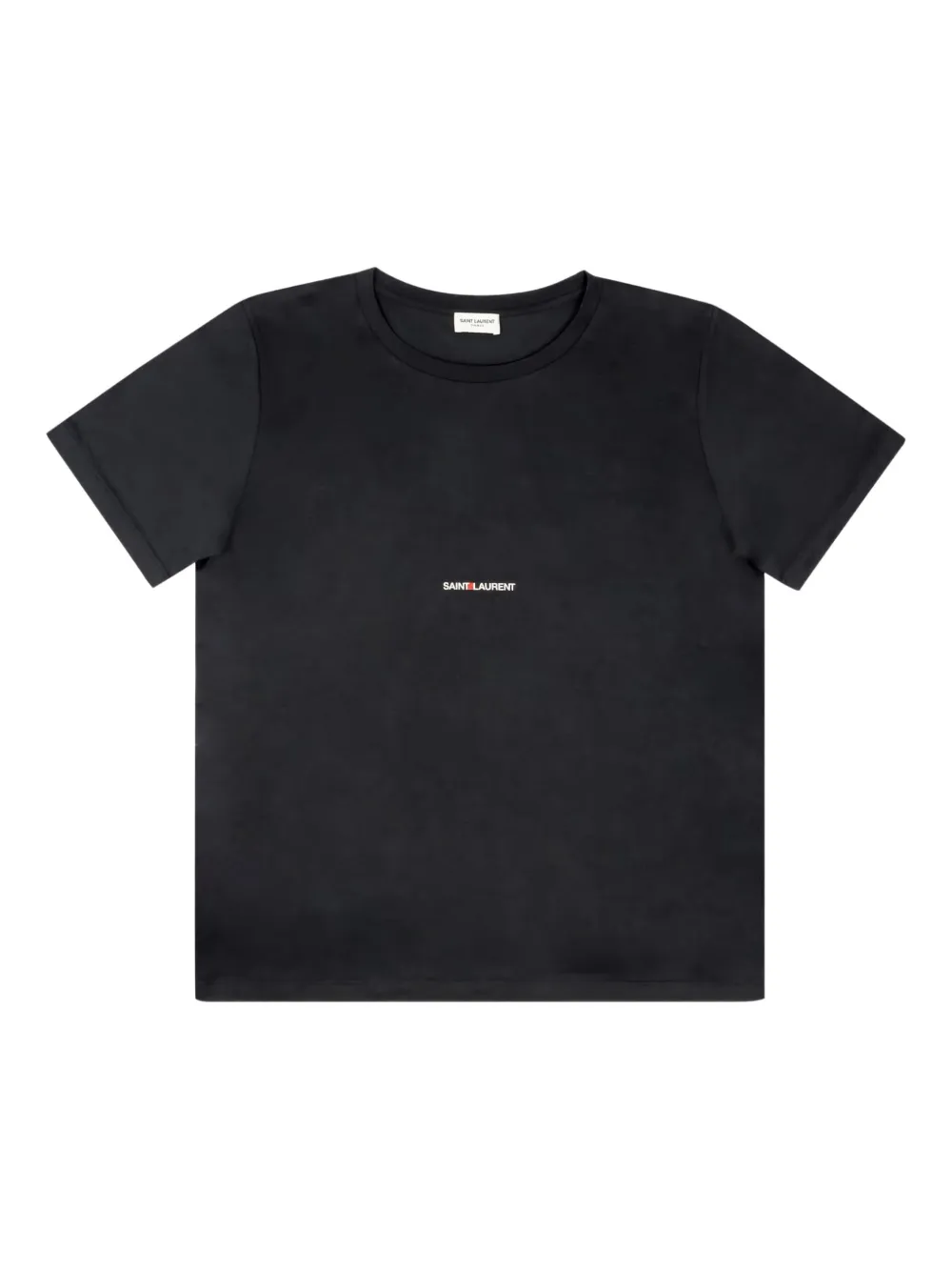 Ysl Embroidery On The Chest Logo T-shirt In Black
