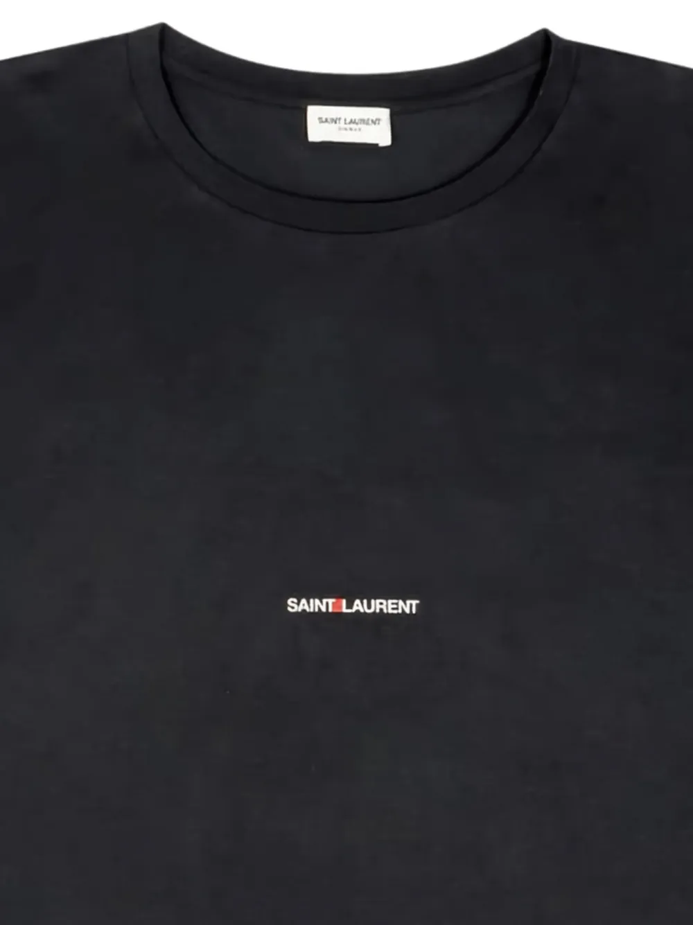 Ysl Embroidery On The Chest Logo T-shirt In Black