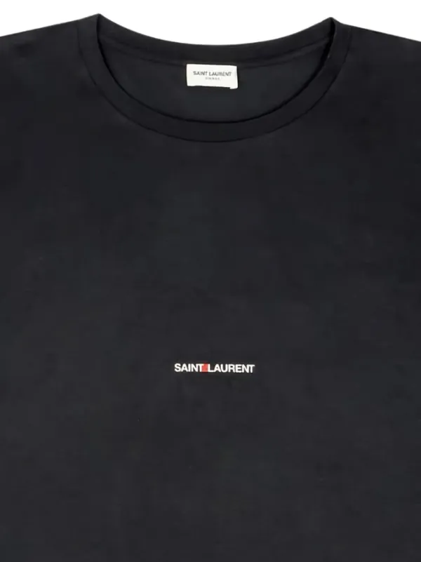 Saint Laurent ロゴエンブロイダリー Tシャツ | ブラック | FARFETCH JP