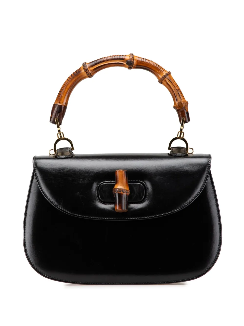 Gucci Pre-Owned 20th Century カーフスキン バンブー ナイト サッチェルバッグ - ブラック Gucci Pre-Owned 20th Century カーフスキン バンブー ナイト サッチェルバッグ - ブラック