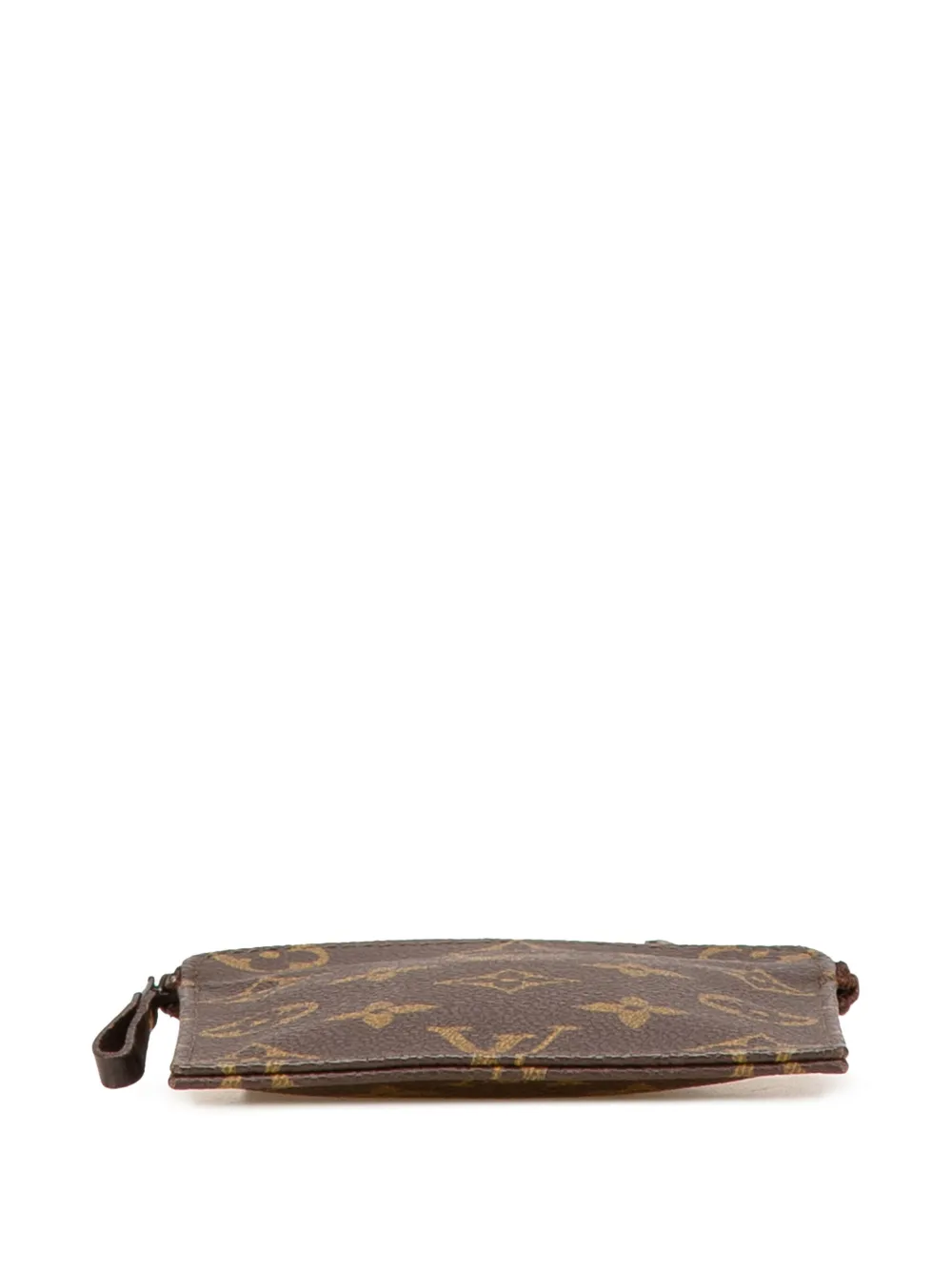 Pre-owned Louis Vuitton 1995 Monogram Pochette Secret Passport Holder Crossbody Bag In Brown