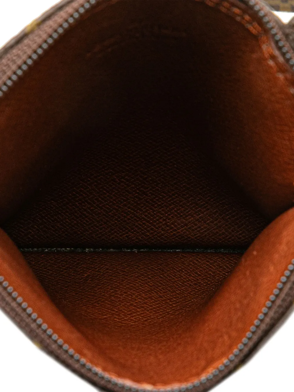 Pre-owned Louis Vuitton 1995 Monogram Pochette Secret Passport Holder Crossbody Bag In Brown