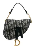 Christian Dior Pre-Owned 2018 Mini Oblique Canvas Saddle Bag satchel - Blue