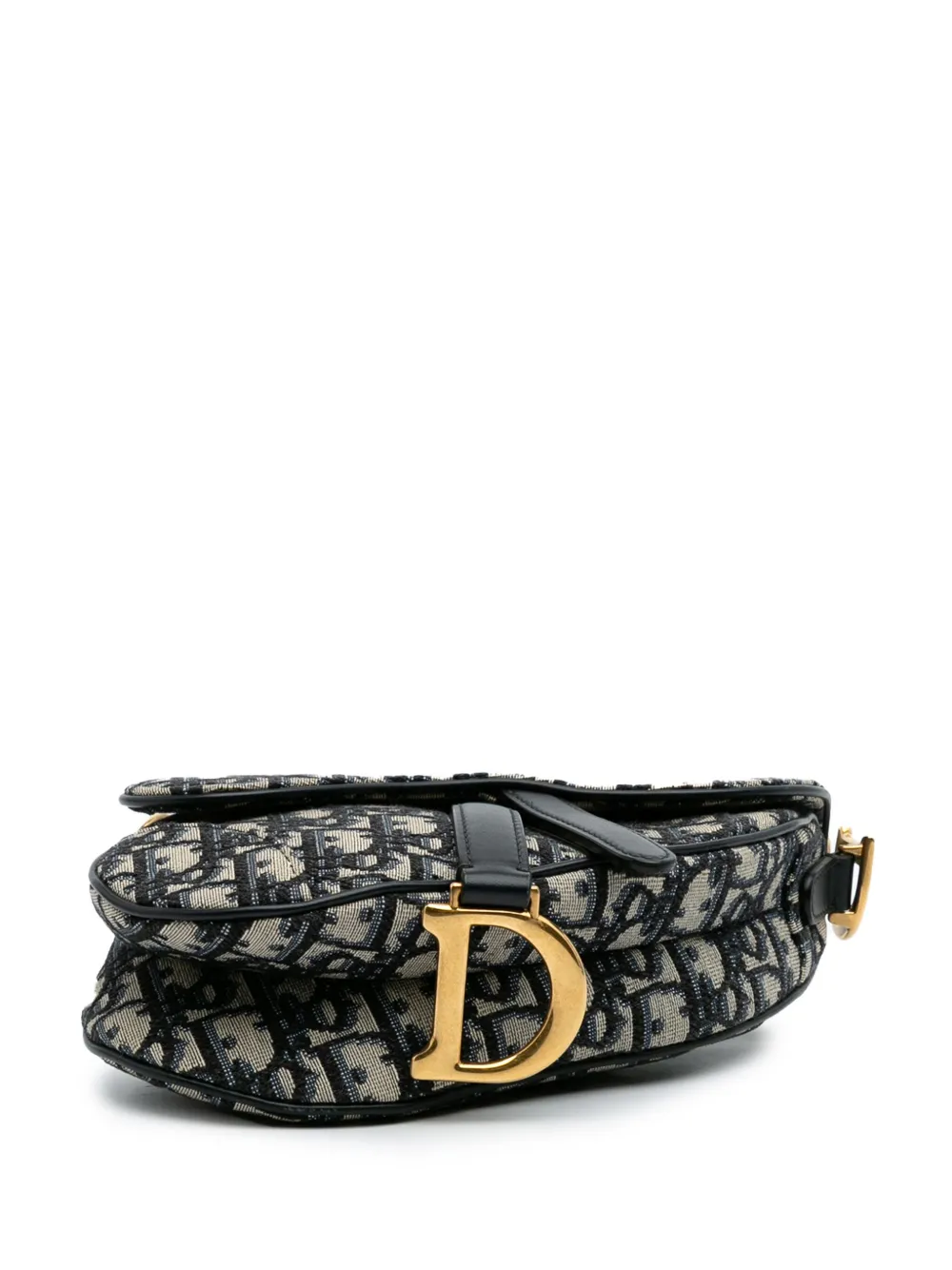 Pre-owned Dior 2018 Mini Oblique Canvas Saddle Bag Satchel