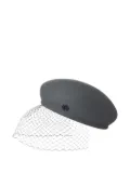 Maison Michel logo-plaque fishnet hat - Grey