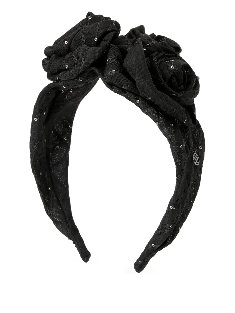 Maison Michel floral-appliqué headband | Black | Image 1