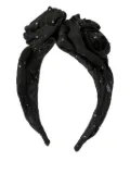 Maison Michel floral-appliqué headband - Black