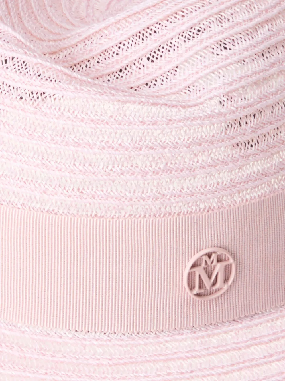 Maison Michel logo-plaque straw hat - Roze
