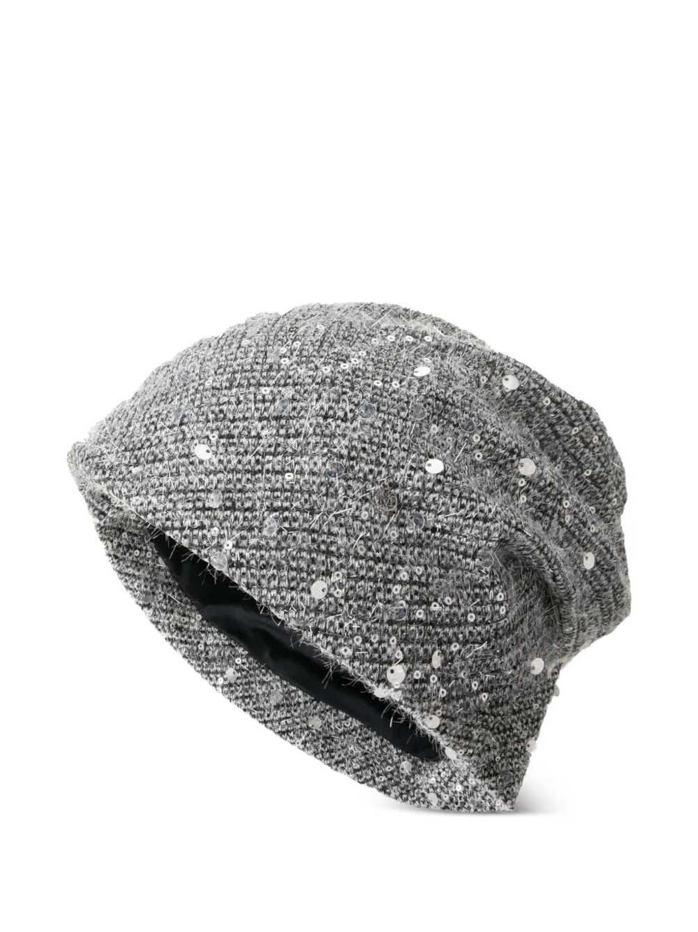 sequin-embellished beanie hat